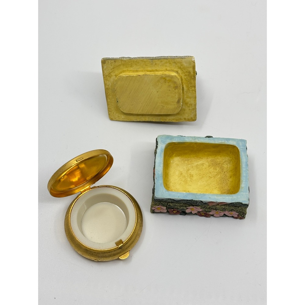 Vintage Jewelry Trinket Box Lot Cottagecore Mother of Pearl Cloisonne 6pc Set - Picture 2 of 16
